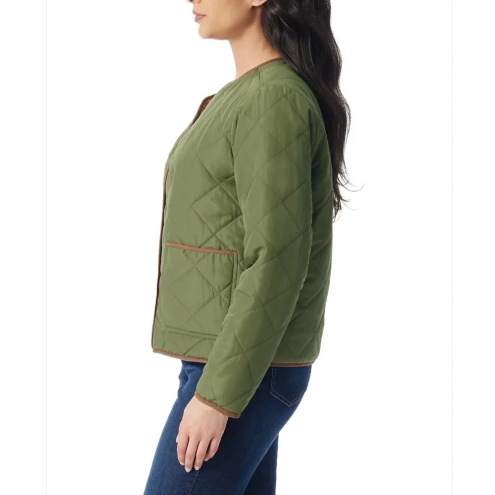 Reversible Green & Brown Quilted Women's Jacket - Picture 2 of 3